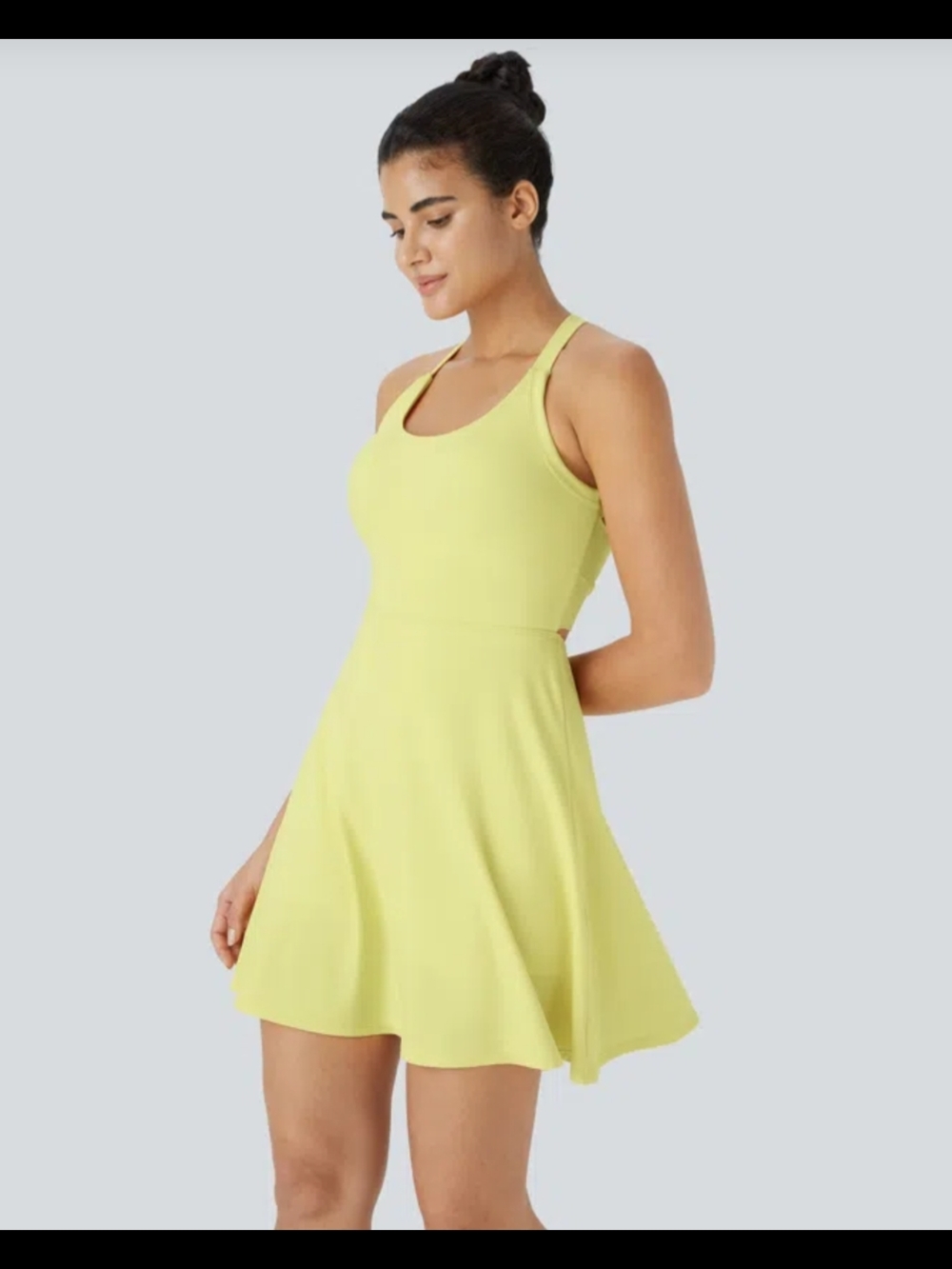 Women’s Yellow Fit-and-Flare Tank Dress